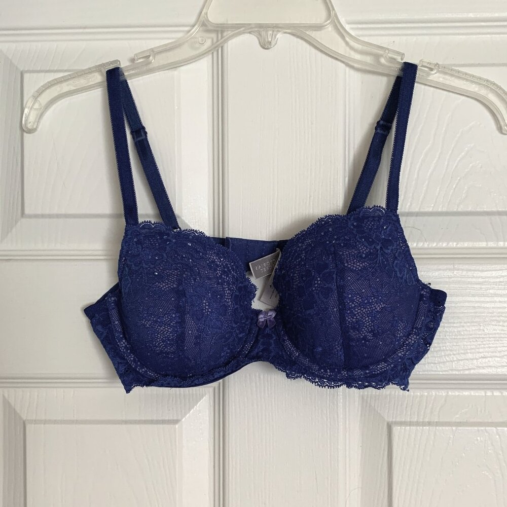 VS Floral Embroidery Unined Demi Bra. Size 36B